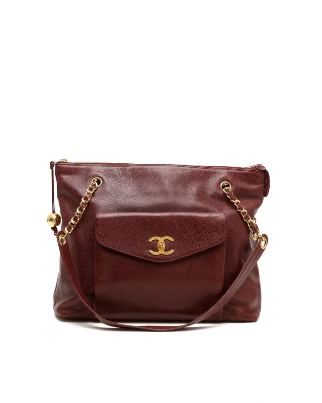 Chanel CC Caviar Tote Bag in Caviar leather from A Retro Tale