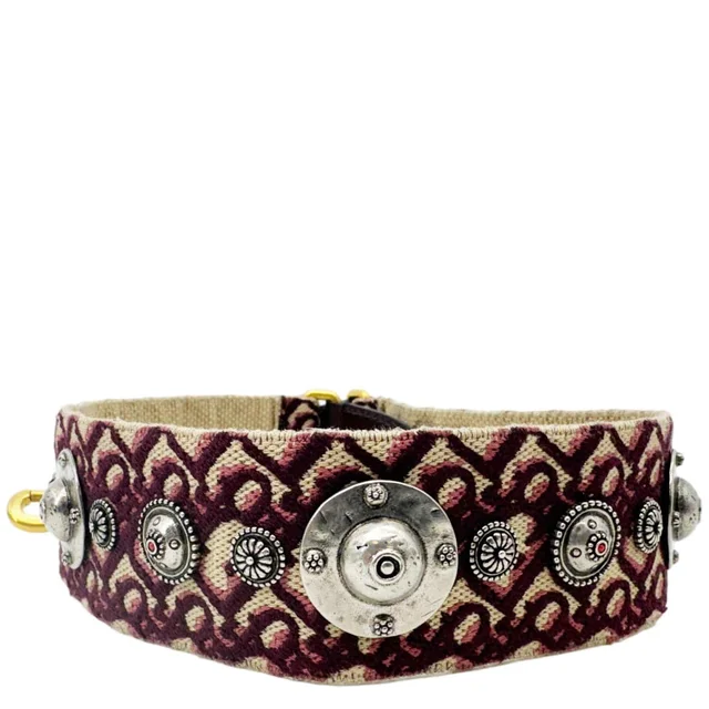 Dior Studded Oblique Canvas Strap Burgundy in Burgundy Canvas from Dallas Designer Handbags