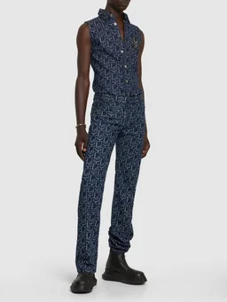 Ludovic de Saint Sernin Wide-leg jeans with button closure in 100% Cotton, photo 2 of 5 from LUISAVIAROMA