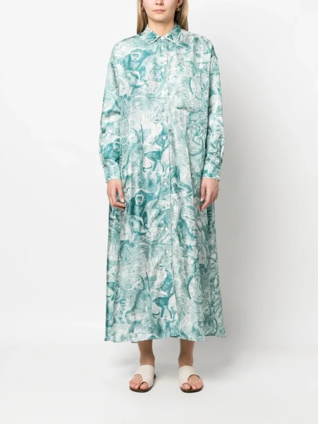 F.r.s . Printed Silk Shirt Dress, photo 3 of 5 from Balardi