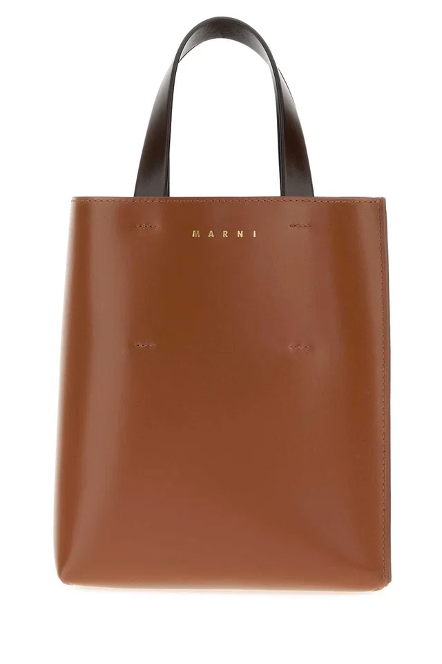 Marni Museo Top Handle Bag — Brown in Brown Calfskin from HEWI