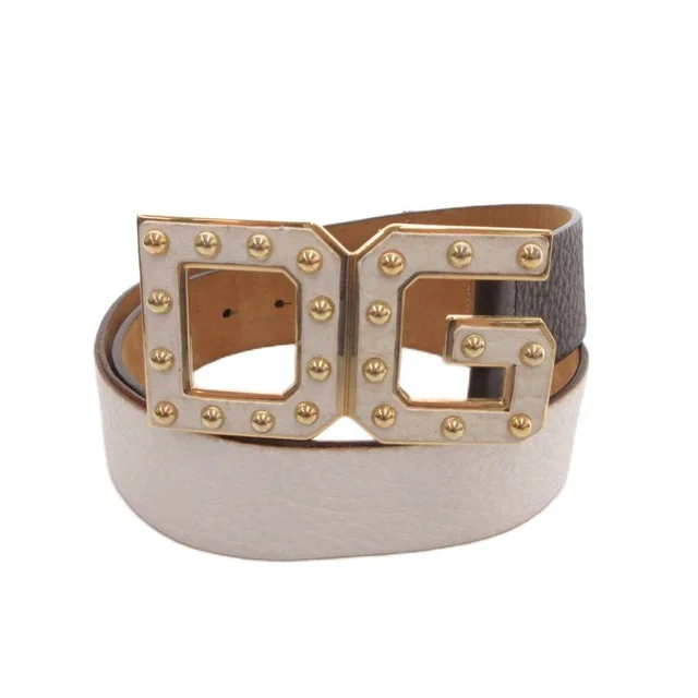 Dolce & Gabbana Belt Logo Buckle in Leather from The Reluxe