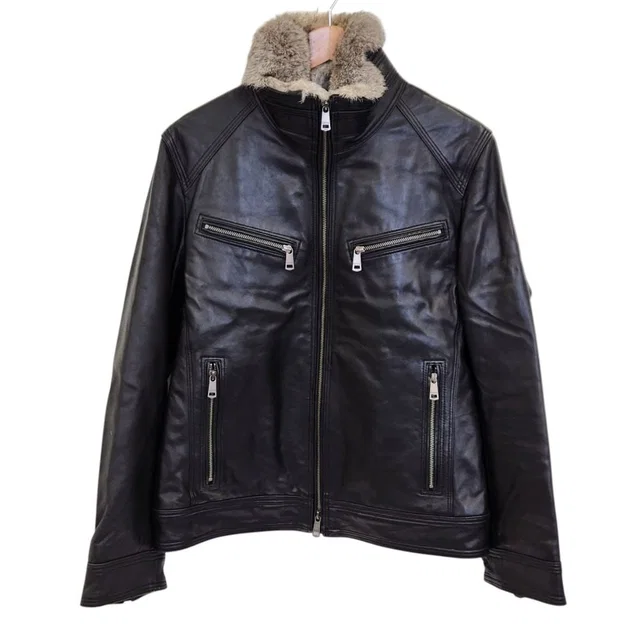 Burberry Black Label Lamb Leather Riders Jacket in Black Lambskin from LuxUness