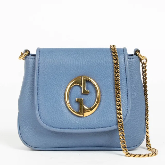 Gucci Blue Leather 1973 Mini Crossbody Bag in Blue Leather from Labellov