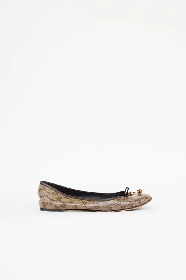 Gucci GG Crystal Canvas Flat in Canvas from VSP Consignment