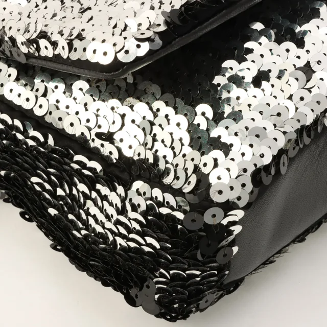 Chanel Circa 2008 Sequin CC Mark Chain Bag, Silver in Silver from VINTAGE QOO TOKYO, photo 7 of 13