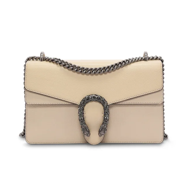 Gucci Textured Calfskin Dionysus Small Shoulder Bag in Mystic White Calfskin from Blue Spinach