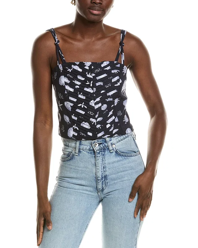 1.STATE Pintuck Linen-Blend Tank Top, image 1 of 1 from Gilt