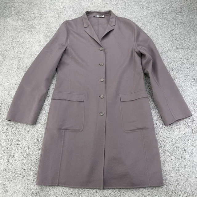 Jil Sander Coat Womens 42 Gray 100% Cashmere Made In Italy Long Button Read in gray Cashmere from Poshmark
