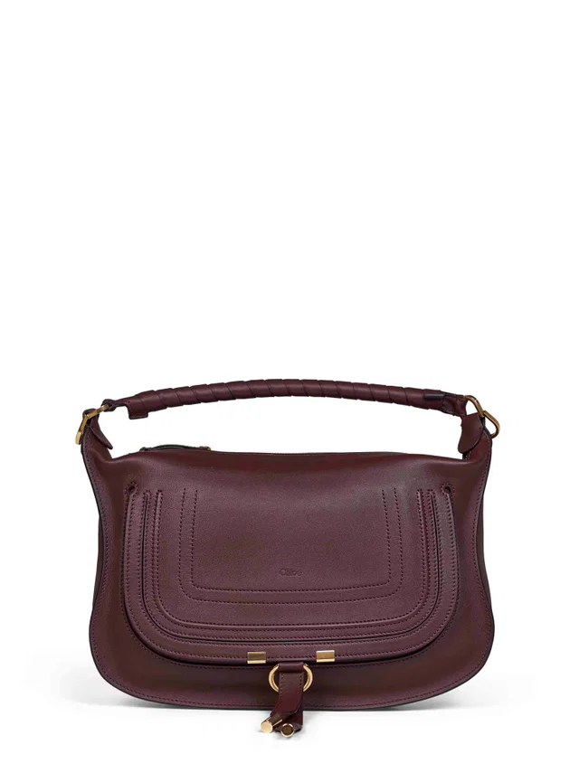 Chloé Marcie Shoulder Bag — Burgundy Calf Leather in Burgundy Calfskin from HEWI