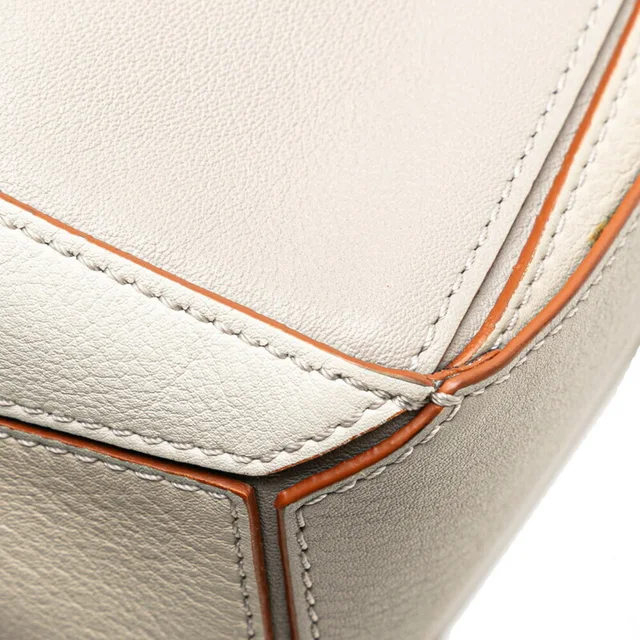Loewe Anagram Logo Puzzle Bag Handbag Shoulder Gray Ivory White Brown Leather in gray|white Leather from Poshmark, photo 6 of 9
