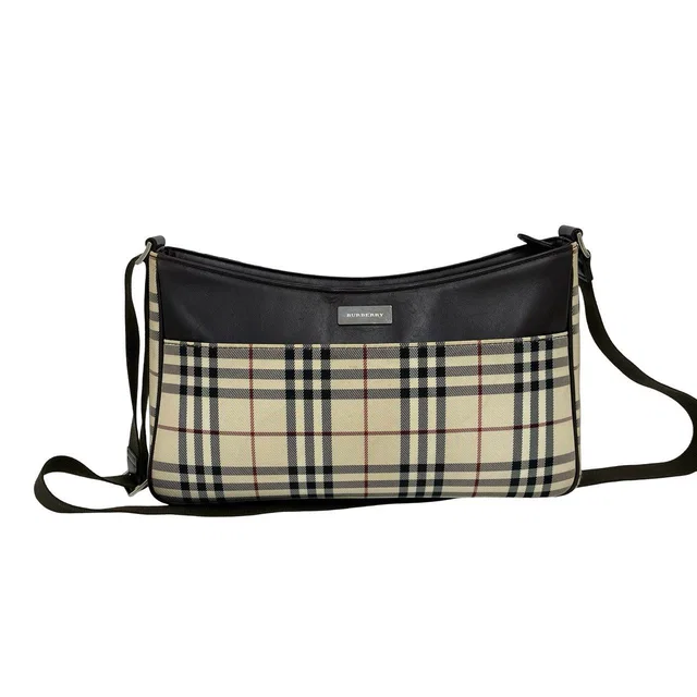 Burberry Canvas Leather Shoulder Bag in Canvas from LuxUness