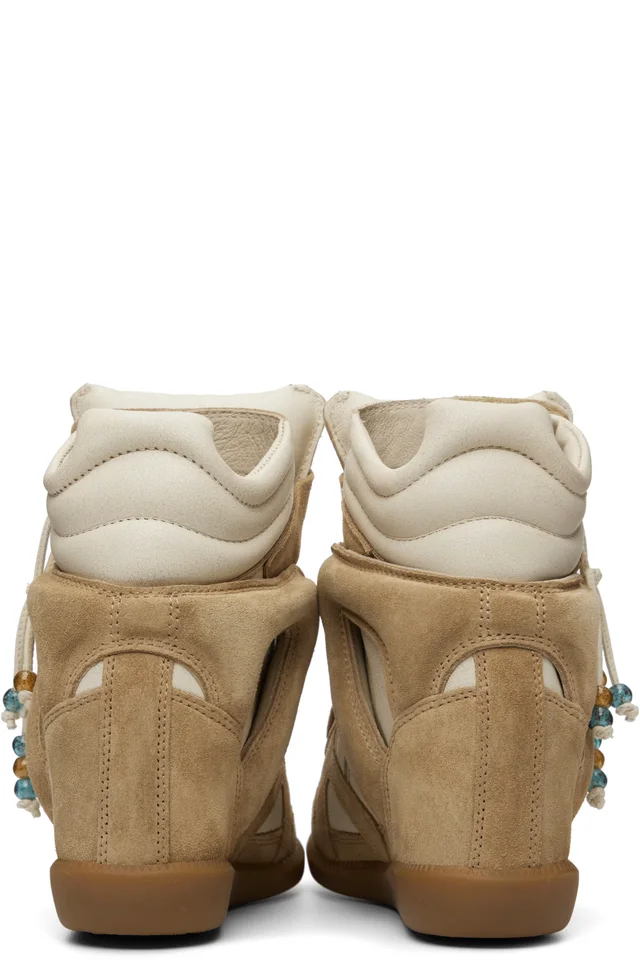 Isabel Marant Beige & Gray Bekett Sneakers, photo 2 of 5 from SSENSE