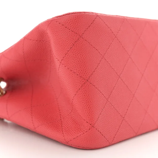 Chanel Caviar Quilted Mini Bucket Bag Dark Pink in Pink Caviar leather from FASHIONPHILE, photo 9 of 11