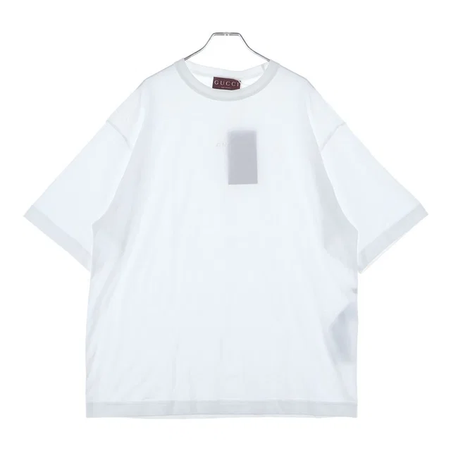 Gucci Embroidery Logo Short Sleeve T-Shirt White in White from The Reluxe