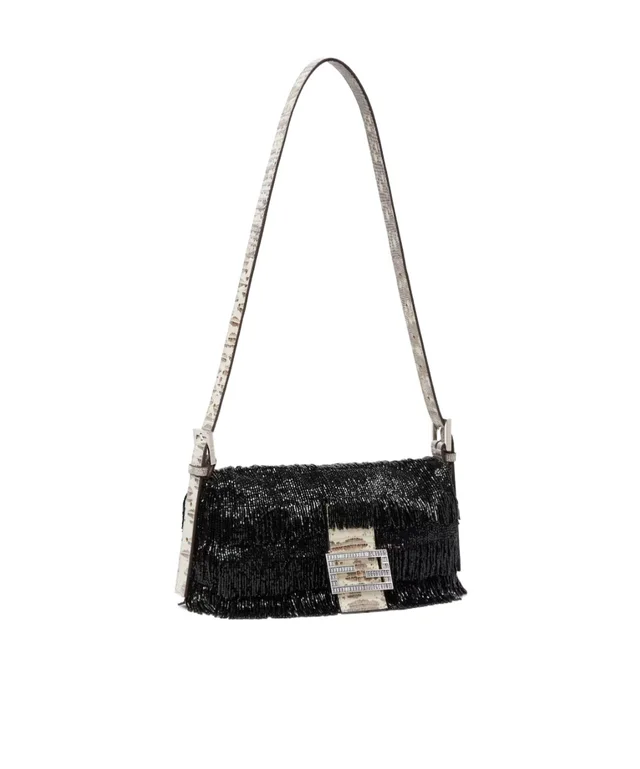 Fendi Baguette® 26424 Black Re Edition bag with bead fringes, photo 2 of 4 from SENSER