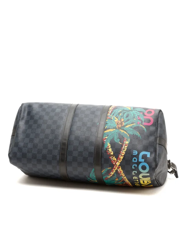 Louis Vuitton Damier Cobalt Keepall Bandoulière 45 Jungle Bag in Canvas from A Retro Tale, photo 5 of 8