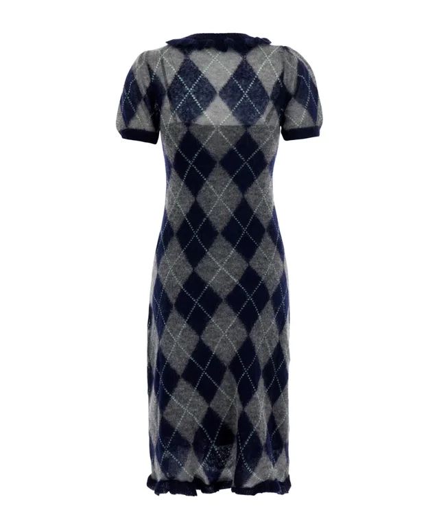 SHUSHU/TONG Argyle Knit Buttoned Dress, photo 2 of 3 from SENSER