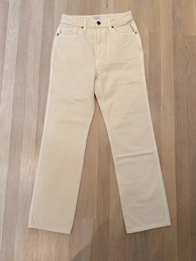 Khaite Cream Straight-Leg Ankle Jeans in White Denim from Poshmark