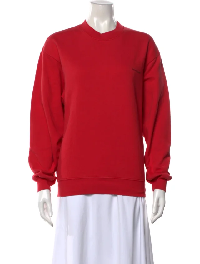 Balenciaga Crew Neck Long Sleeve Sweatshirt in red from The RealReal