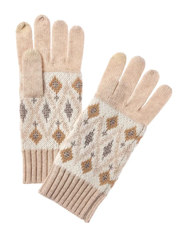 Sofia Cashmere sofiacashmere Fairisle Lurex Wool & Cashmere-Blend Glove, image 1 of 1 from Rue La La