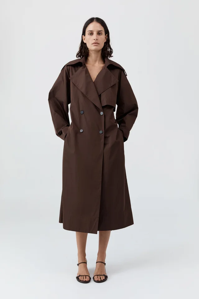 St Agni Paper Taffeta Relaxed Trench - Mocha from St. Agni, photo 1 of 1