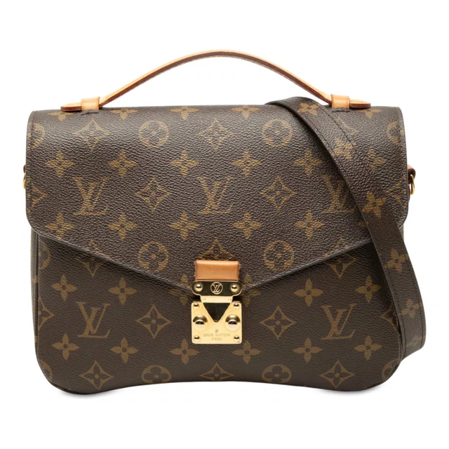 Brown Louis Vuitton Monogram Pochette Metis Satchel in Brown Coated canvas from Designer Revival