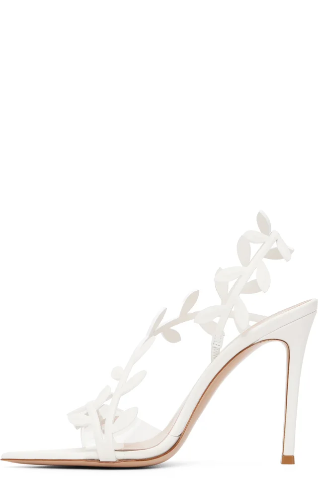 Gianvito Rossi White Flavia Heeled Sandals, photo 3 of 5 from SSENSE
