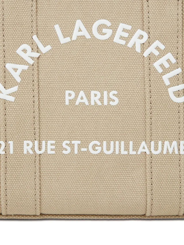 Karl Lagerfeld mini Rue St-Guillaume square tote bag in Neutrals, photo 4 of 5 from FARFETCH
