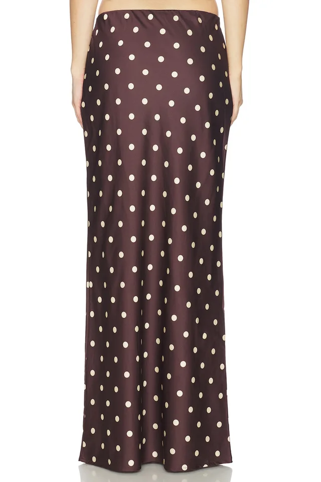 Runaway The Label Blaine Maxi Skirt in Chocolate & Lemon Polka Dot, photo 4 of 6 from REVOLVE (Canada)