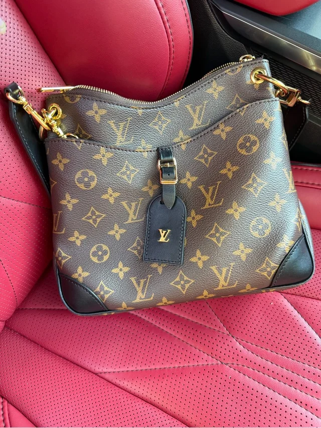 Louis Vuitton Odeon Monogram Leather Shoulder Hobo In Brown And Gold in gold|brown|red Leather from Poshmark, photo 1 of 1