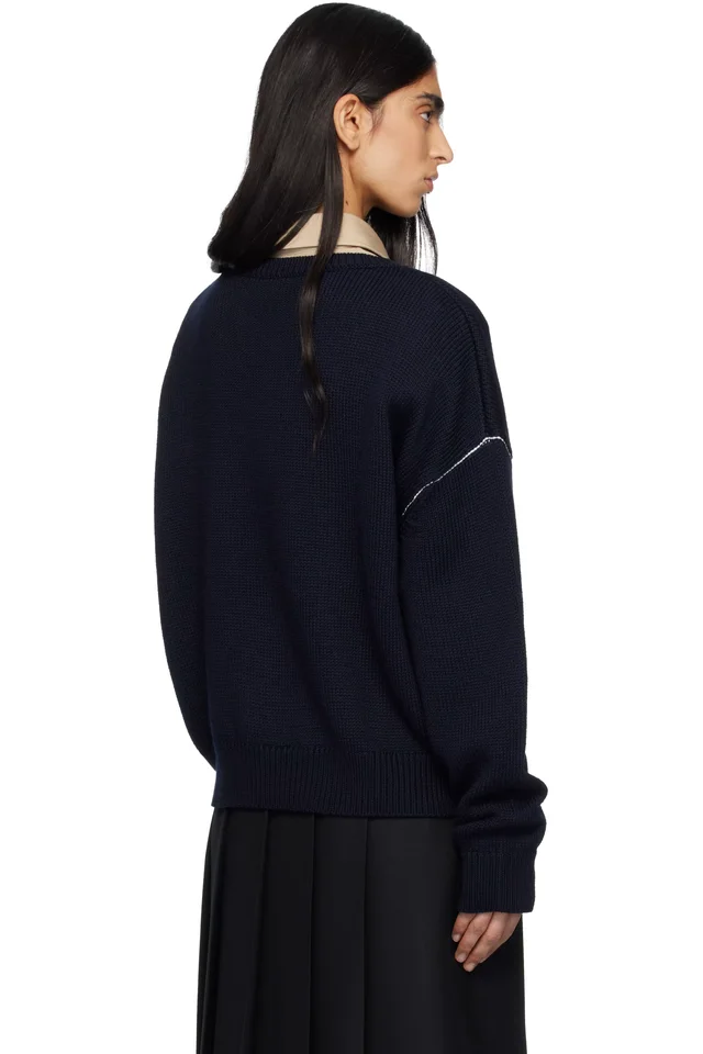Navy Logo 'A.P.C' Sweater, photo 3 of 4 from SSENSE