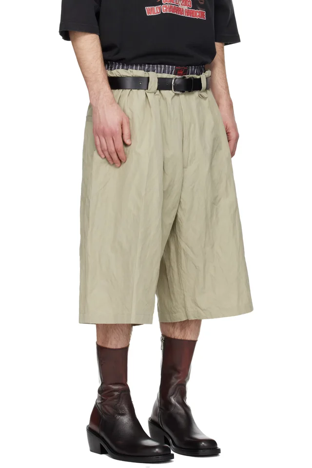 WILLY CHAVARRIA Khaki Toluca Shorts, photo 2 of 5 from SSENSE