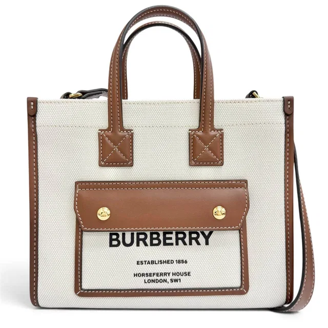 Burberry Freya Canvas Leather 2way Tote Bag in Canvas from LuxUness