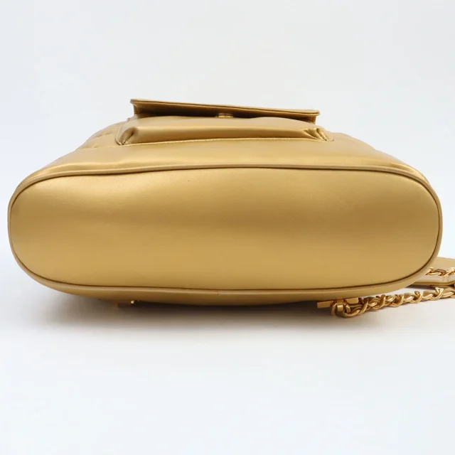 Chanel Circa 1992 Circle CC Turn-lock Backpack, Gold in Gold Lambskin from VINTAGE QOO TOKYO, photo 11 of 12