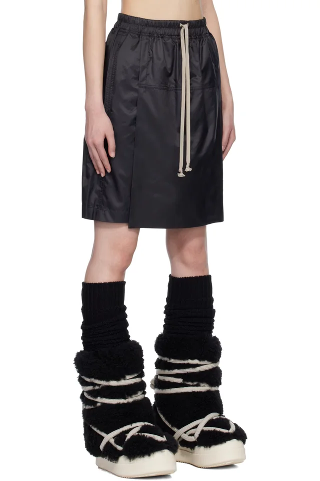 Moncler + Rick Owens Black Kilt Shorts, photo 2 of 2 from SSENSE