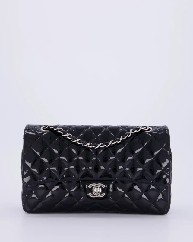 Chanel Medium Double Flap Bag in Black Patent leather from Sellier, photo 2 of 18