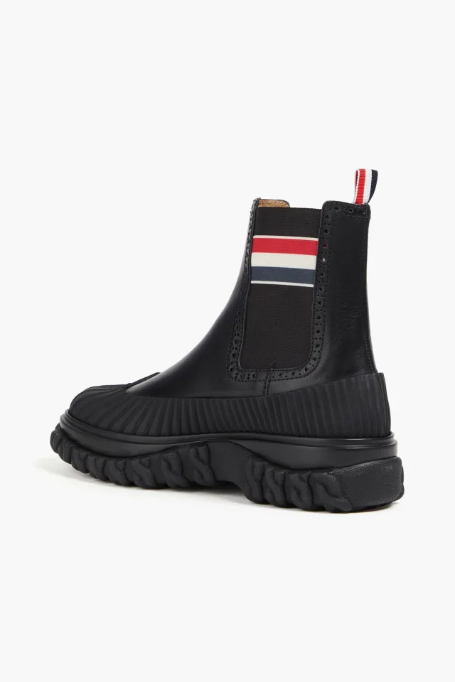 Thom Browne Rubber-Trimmed Leather Chelsea Boots, photo 3 of 4 from THE OUTNET
