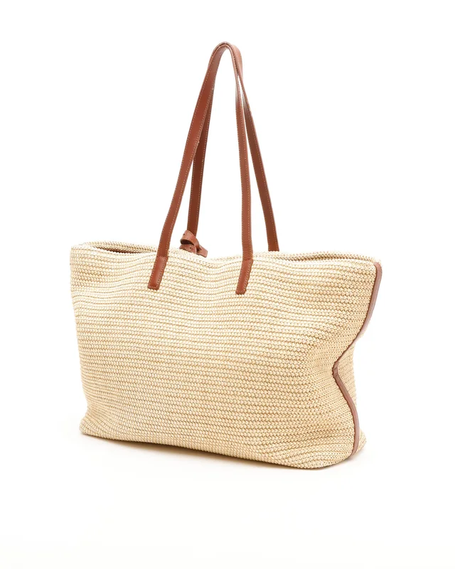 Saint Laurent East West Raffia Tote Bag in Raffia from A Retro Tale, photo 3 of 9