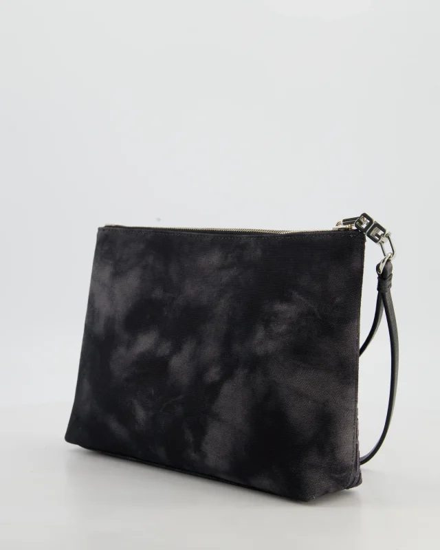Givenchy and Grey 4G Embroidered Tie and Dye Canvas Travel Pouch with Wrist Strap in Black Canvas from Sellier, photo 4 of 12