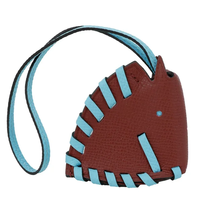 Hermès Cheval Tresse Epsom Calfskin Leather Charm Brown in Brown Epsom leather from Dallas Designer Handbags