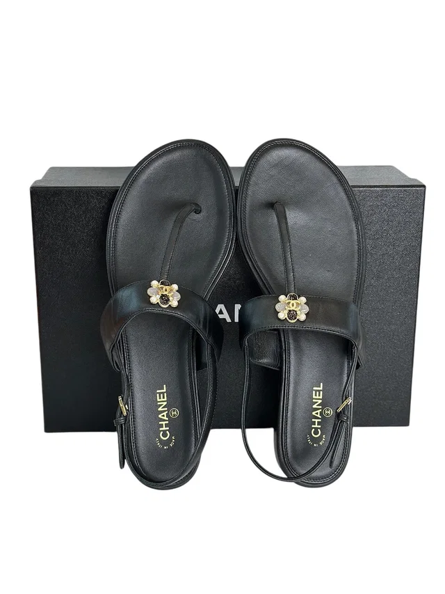Chanel Shoes Sandal Black - Size 40 in Black from Luxury Promise