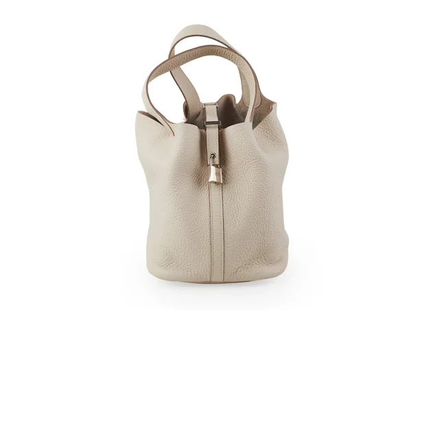 Hermès Picotin 22 Clemence Craie - C Stamp in White Clemence leather from The Purse Affair