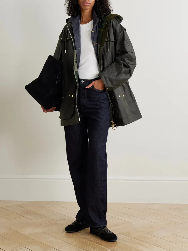 BARBOUR Aberford hooded waxed-cotton jacket in Green, photo 2 of 2 from NET-A-PORTER (Canada)