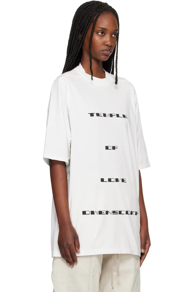 Rick Owens DRKSHDW Off-White Temple Jumbo S/S T-shirt, photo 2 of 4 from SSENSE