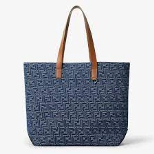 Fendi E25 Tote Bag — Blue in Blue Woven leather from HEWI