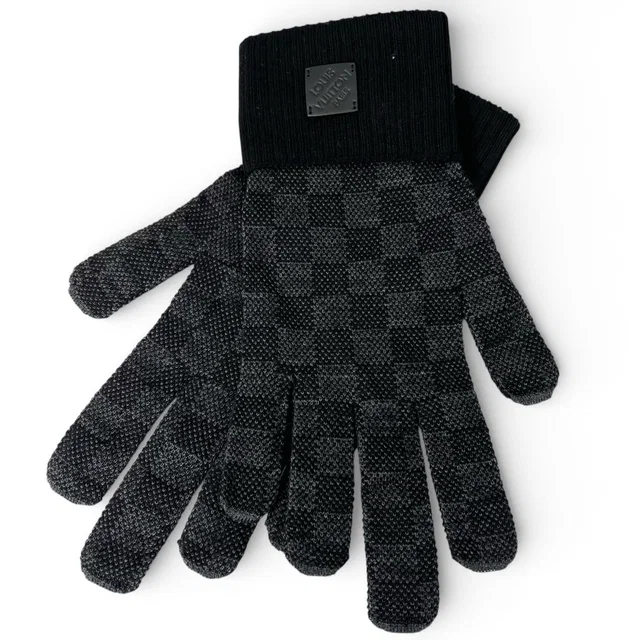 Louis Vuitton Neo Petit Damier Gloves Black in Black Wool from The Reluxe