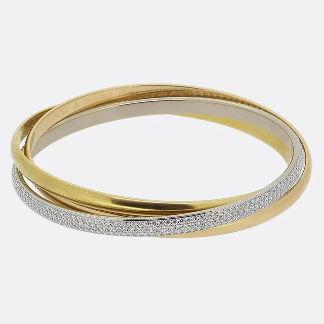 Cartier Diamond Classic Trinity Bangle Medium from The Vintage Jeweller