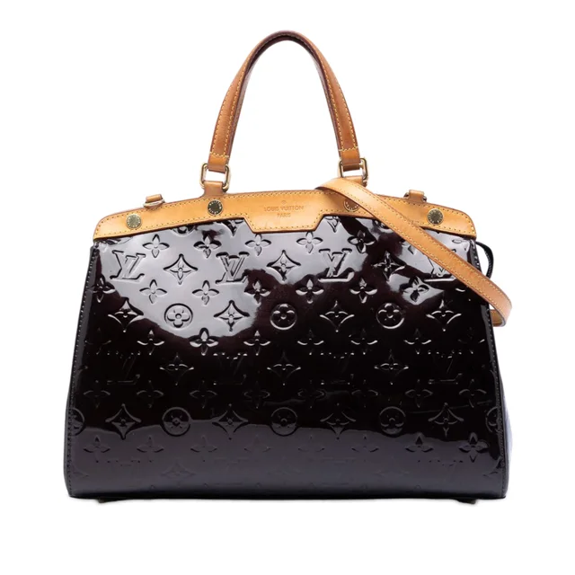 Purple Louis Vuitton Monogram Vernis Brea PM Satchel in Purple Leather from Designer Revival