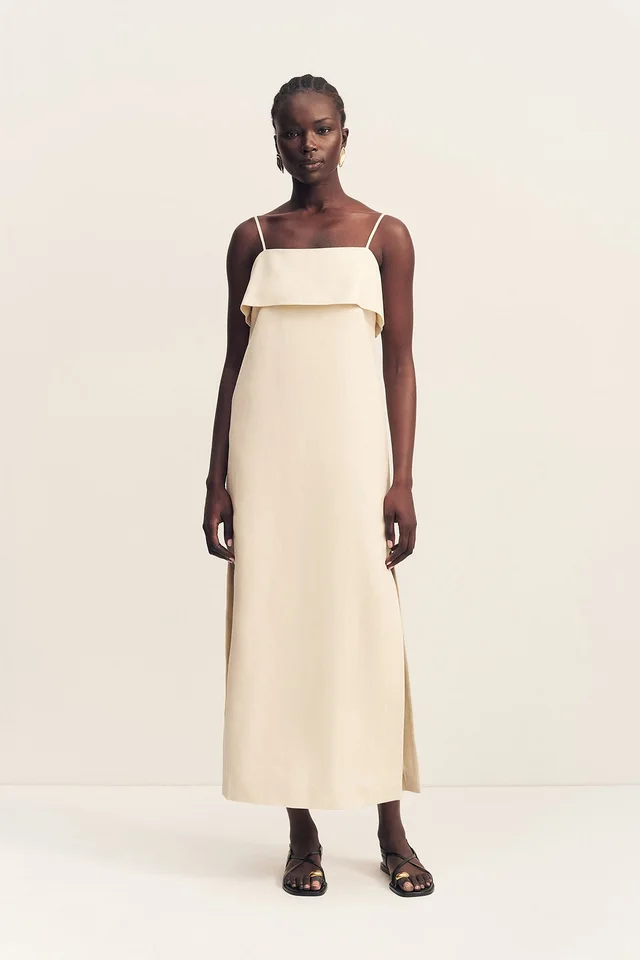 Shona Joy BILLIE SQUARE NECK MIDI DRESS - ECRU from Shona Joy, photo 1 of 1